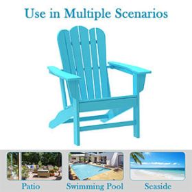 Resistant Adirondack Chair for Patio Deck Garden
Plastic Adirondack Chair; Fire Pit Chair; Blue; 1 piece.