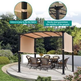 10' x 8' Pergola Gazebo with Retractable Canopy;  Metal Frame;  Sunshade & Waterproof;  Frame Grape Trellis for Garden;  Porch;  Beach;  Yard