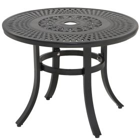 Garden 24''Diameter Cast Aluminum Patio Side Table Outdoor Round Anti-Rust Small Table